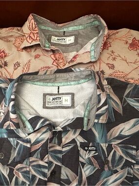 Jetty Men's MEDIUM Tropical Button-Up Shirts BUNDLE- two shirts